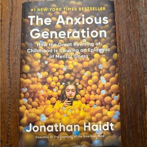 The Anxious Generation Book by Jonathan Haidt